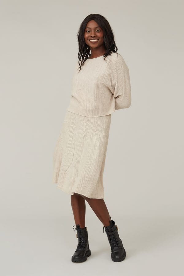 Oatmeal Merino Textured Knit Set
