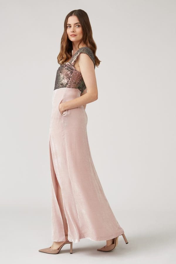 Talia Blush Bridal Maxi Dress - Image 3