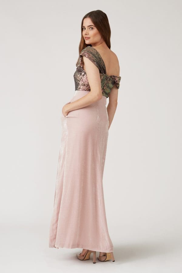 Talia Blush Bridal Maxi Dress - Image 4