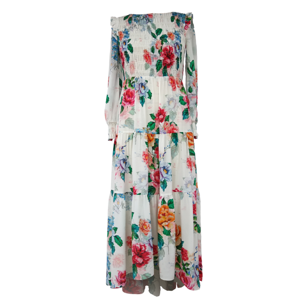 Sofia Ivory Smock Knee Dress - Image 3