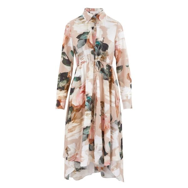 Shia Nude Floral Tunic Shirt Dress - Image 6