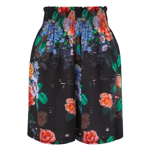 Black Vintage Floral Shorts - Image 2
