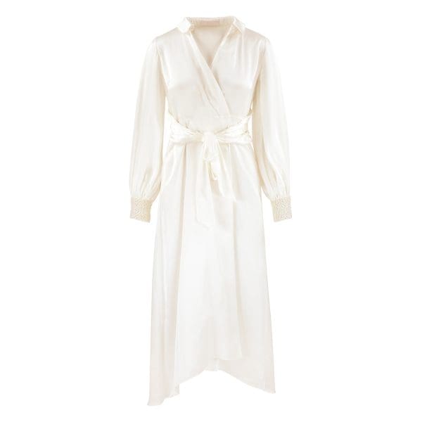 Aria Ivory Bridal Midi Shirt Dress - Image 6