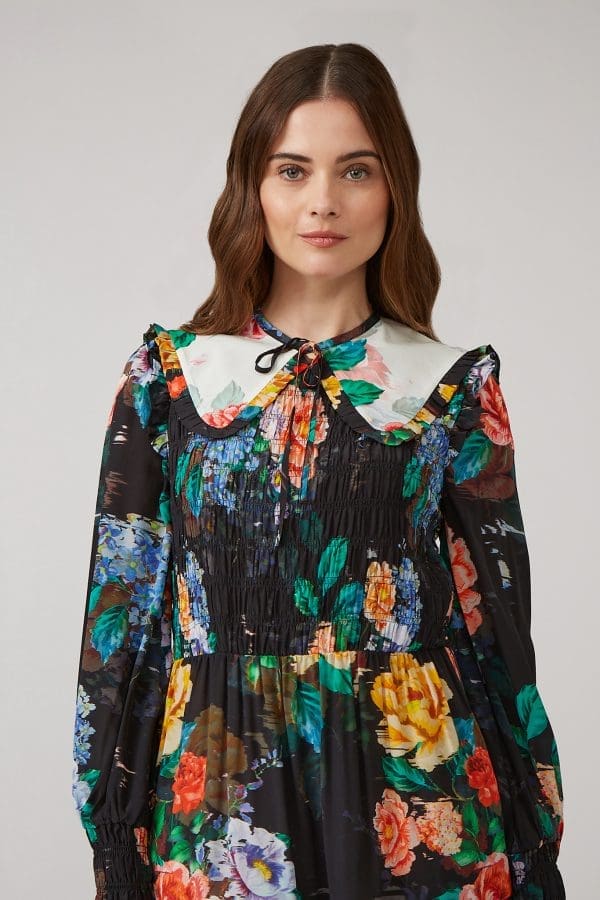Vintage Floral Reversible Ruffle Collar