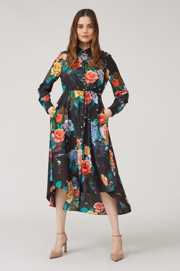 Shia Vintage Floral Shirt Dress