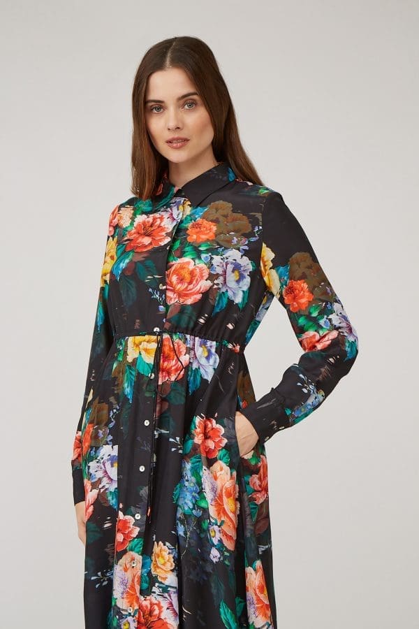 Shia Vintage Floral Shirt Dress - Image 5