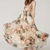 Pria Nude Floral Print Prom Midi Dress