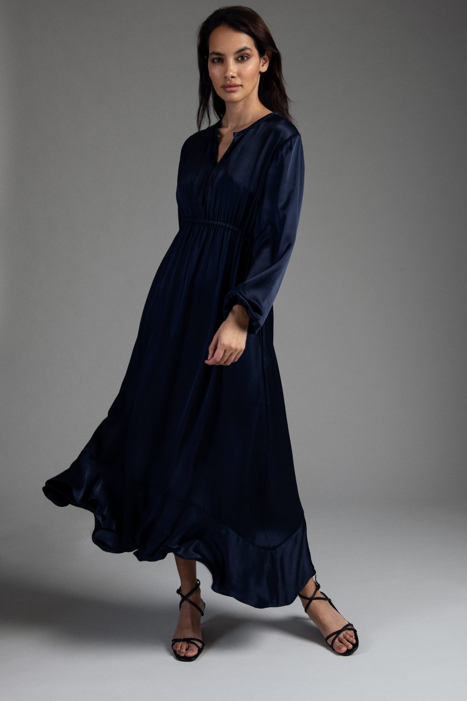 Isla Silk Satin Midi Dress - Ethereal London